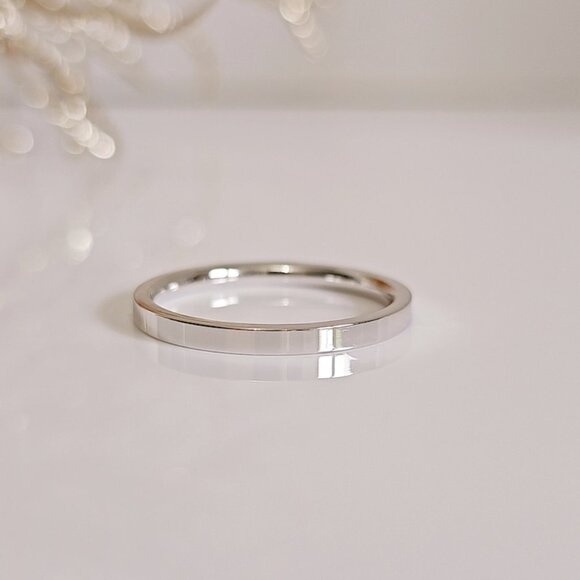 Sterling Silver 2mm Flat Band, Wedding Ring, Thumb Band, Men's Woman Band, - Picture 1 of 9